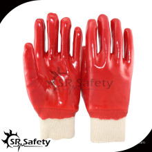 Knit Handgelenk rot Öl und wasserdicht PVC Handschuhe